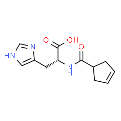 ChemSpider 2D Image | N-(3-Cyclopenten-1-ylcarbonyl)-D-histidine | C12H15N3O3