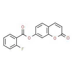 ChemSpider 2D Image | 2-Oxo-2H-chromen-7-yl 2-fluorobenzoate | C16H9FO4