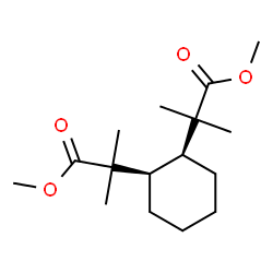 ChemSpider 2D Image | Dimethyl 2,2'-[(1R,2S)-1,2-cyclohexanediyl]bis(2-methylpropanoate) | C16H28O4
