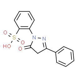 ChemSpider 2D Image | 2-(4,5-Dihydro-5-oxo-3-phenyl-1H-pyrazol-1-yl)benzenesulfonic acid | C15H12N2O4S
