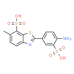 ChemSpider 2D Image | 2-(4-Amino-3-sulfophenyl)-6-methyl-7-benzothiazolesulfonic acid | C14H12N2O6S3