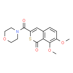 ChemSpider 2D Image | 7,8-Dimethoxy-3-(4-morpholinylcarbonyl)-1H-isothiochromen-1-one | C16H17NO5S