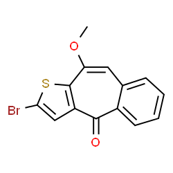 ChemSpider 2D Image | 2-Bromo-10-methoxy-4H-benzo[4,5]cyclohepta[1,2-b]thiophen-4-one | C14H9BrO2S