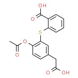 ChemSpider 2D Image | 2-{[2-Acetoxy-5-(carboxymethyl)phenyl]sulfanyl}benzoic acid | C17H14O6S