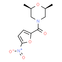 ChemSpider 2D Image | [(2R,6S)-2,6-Dimethyl-4-morpholinyl](5-nitro-2-furyl)methanone | C11H14N2O5
