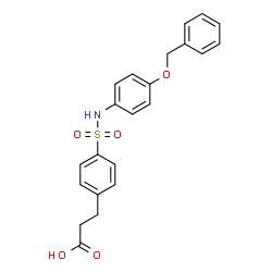 ChemSpider 2D Image | 3-(4-{[4-(Benzyloxy)phenyl]sulfamoyl}phenyl)propanoic acid | C22H21NO5S