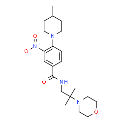 ChemSpider 2D Image | N-[2-Methyl-2-(4-morpholinyl)propyl]-4-(4-methyl-1-piperidinyl)-3-nitrobenzamide | C21H32N4O4