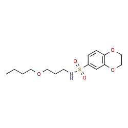 ChemSpider 2D Image | N-(3-Butoxypropyl)-2,3-dihydro-1,4-benzodioxine-6-sulfonamide | C15H23NO5S