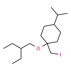 ChemSpider 2D Image | 1-(2-Ethylbutoxy)-1-(iodomethyl)-4-isopropylcyclohexane | C16H31IO