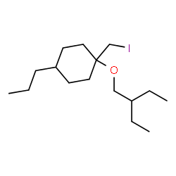 ChemSpider 2D Image | 1-(2-Ethylbutoxy)-1-(iodomethyl)-4-propylcyclohexane | C16H31IO