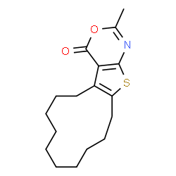 ChemSpider 2D Image | 2-Methyl-5,6,7,8,9,10,11,12,13,14-decahydro-4H-cyclododeca[4,5]thieno[2,3-d][1,3]oxazin-4-one | C17H23NO2S