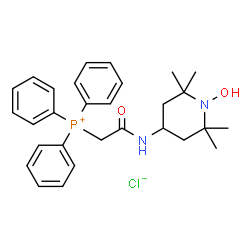 ChemSpider 2D Image | {2-[(1-Hydroxy-2,2,6,6-tetramethyl-4-piperidinyl)amino]-2-oxoethyl}(triphenyl)phosphonium chloride | C29H36ClN2O2P