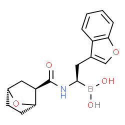 ChemSpider 2D Image | [(1R)-2-(1-Benzofuran-3-yl)-1-{[(1S,2R,4R)-7-oxabicyclo[2.2.1]hept-2-ylcarbonyl]amino}ethyl]boronic acid | C17H20BNO5