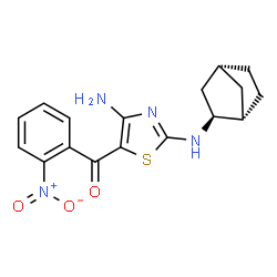 ChemSpider 2D Image | {4-Amino-2-[(1S,2S,4R)-bicyclo[2.2.1]hept-2-ylamino]-1,3-thiazol-5-yl}(2-nitrophenyl)methanone | C17H18N4O3S