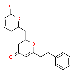 ChemSpider 2D Image | 6-{[4-Oxo-6-(2-phenylethyl)-3,4-dihydro-2H-pyran-2-yl]methyl}-5,6-dihydro-2H-pyran-2-one | C19H20O4