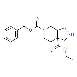 ChemSpider 2D Image | 5-Benzyl 7a-ethyl hexahydro-1H-pyrrolo[3,4-c]pyridine-5,7a-dicarboxylate | C18H24N2O4