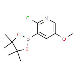 ChemSpider 2D Image | 2-Chloro-5-methoxy-3-(4,4,5,5-tetramethyl-1,3,2-dioxaborolan-2-yl)pyridine | C12H17BClNO3