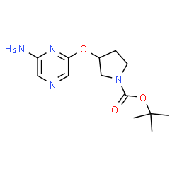 ChemSpider 2D Image | 2-Methyl-2-propanyl 3-[(6-amino-2-pyrazinyl)oxy]-1-pyrrolidinecarboxylate | C13H20N4O3