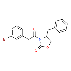 ChemSpider 2D Image | 4-Benzyl-3-[(3-bromophenyl)acetyl]-1,3-oxazolidin-2-one | C18H16BrNO3