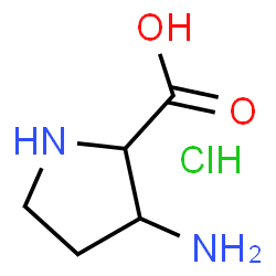ChemSpider 2D Image | 3-Aminoproline hydrochloride (1:1) | C5H11ClN2O2