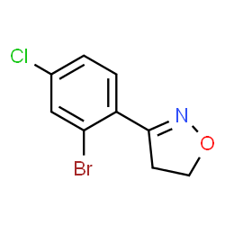ChemSpider 2D Image | 3-(2-Bromo-4-chlorophenyl)-4,5-dihydro-1,2-oxazole | C9H7BrClNO