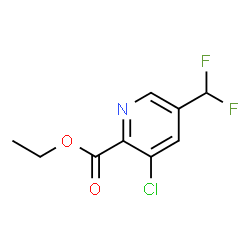 ChemSpider 2D Image | Ethyl 3-chloro-5-(difluoromethyl)-2-pyridinecarboxylate | C9H8ClF2NO2