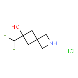 ChemSpider 2D Image | 6-(Difluoromethyl)-2-azaspiro[3.3]heptan-6-ol hydrochloride (1:1) | C7H12ClF2NO