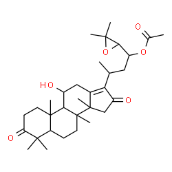 ChemSpider 2D Image | 11-Hydroxy-3,16-dioxo-24,25-epoxydammar-13(17)-en-23-yl acetate | C32H48O6