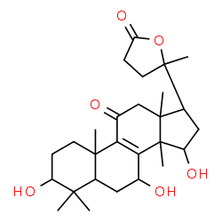 ChemSpider 2D Image | 3,7,15-Trihydroxy-4,4,14-trimethyl-20,24-epoxychol-8-ene-11,24-dione | C27H40O6