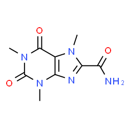 ChemSpider 2D Image | 1,3,7-Trimethyl-2,6-dioxo-2,3,6,7-tetrahydro-1H-purine-8-carboxamide | C9H11N5O3