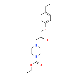 ChemSpider 2D Image | Ethyl 4-[(2R)-3-(4-ethylphenoxy)-2-hydroxypropyl]-1-piperazinecarboxylate | C18H28N2O4