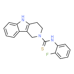 ChemSpider 2D Image | N-(2-Fluorophenyl)-1,3,4,5-tetrahydro-2H-pyrido[4,3-b]indole-2-carbothioamide | C18H16FN3S