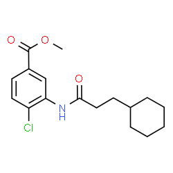 ChemSpider 2D Image | Methyl 4-chloro-3-[(3-cyclohexylpropanoyl)amino]benzoate | C17H22ClNO3