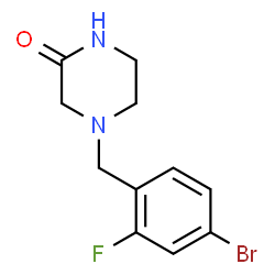 ChemSpider 2D Image | 4-(4-Bromo-2-fluorobenzyl)-2-piperazinone | C11H12BrFN2O