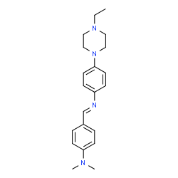 ChemSpider 2D Image | 4-[(E)-{[4-(4-Ethyl-1-piperazinyl)phenyl]imino}methyl]-N,N-dimethylaniline | C21H28N4