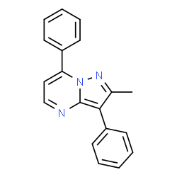 ChemSpider 2D Image | 2-Methyl-3,7-diphenylpyrazolo[1,5-a]pyrimidine | C19H15N3