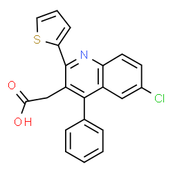 ChemSpider 2D Image | [6-Chloro-4-phenyl-2-(2-thienyl)-3-quinolinyl]acetic acid | C21H14ClNO2S
