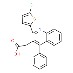 ChemSpider 2D Image | [2-(5-Chloro-2-thienyl)-4-phenyl-3-quinolinyl]acetic acid | C21H14ClNO2S