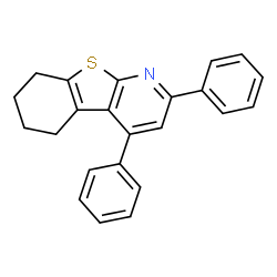 ChemSpider 2D Image | 2,4-Diphenyl-5,6,7,8-tetrahydro[1]benzothieno[2,3-b]pyridine | C23H19NS