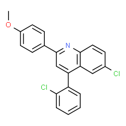 ChemSpider 2D Image | 6-Chloro-4-(2-chlorophenyl)-2-(4-methoxyphenyl)quinoline | C22H15Cl2NO