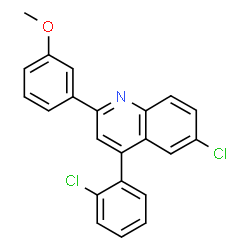 ChemSpider 2D Image | 6-Chloro-4-(2-chlorophenyl)-2-(3-methoxyphenyl)quinoline | C22H15Cl2NO