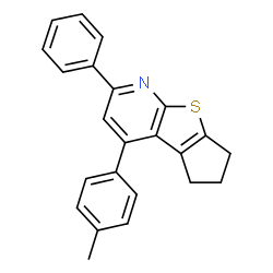 ChemSpider 2D Image | 4-(4-Methylphenyl)-2-phenyl-6,7-dihydro-5H-cyclopenta[4,5]thieno[2,3-b]pyridine | C23H19NS