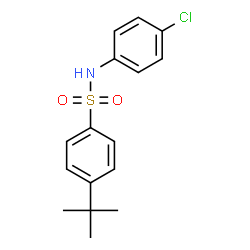 ChemSpider 2D Image | N-(4-Chlorophenyl)-4-(1,1-dimethylethyl)benzenesulfonamide | C16H18ClNO2S