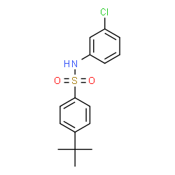 ChemSpider 2D Image | N-(3-Chlorophenyl)-4-(2-methyl-2-propanyl)benzenesulfonamide | C16H18ClNO2S