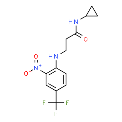 ChemSpider 2D Image | N-Cyclopropyl-N~3~-[2-nitro-4-(trifluoromethyl)phenyl]-beta-alaninamide | C13H14F3N3O3
