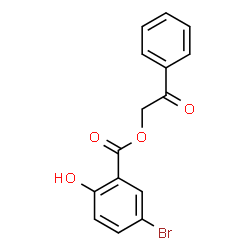 ChemSpider 2D Image | 2-Oxo-2-phenylethyl 5-bromo-2-hydroxybenzoate | C15H11BrO4