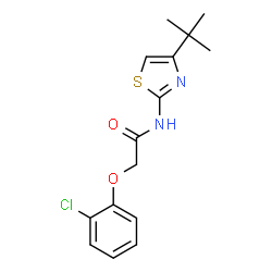 ChemSpider 2D Image | 2-(2-Chlorophenoxy)-N-[4-(2-methyl-2-propanyl)-1,3-thiazol-2-yl]acetamide | C15H17ClN2O2S