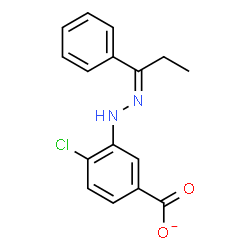 ChemSpider 2D Image | 4-Chloro-3-[(2Z)-2-(1-phenylpropylidene)hydrazino]benzoate | C16H14ClN2O2