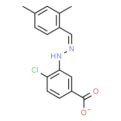 ChemSpider 2D Image | 4-Chloro-3-[(2Z)-2-(2,4-dimethylbenzylidene)hydrazino]benzoate | C16H14ClN2O2