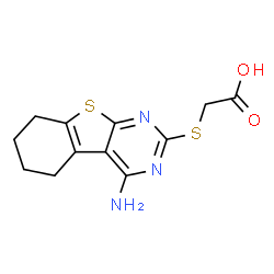 ChemSpider 2D Image | [(4-Amino-5,6,7,8-tetrahydro[1]benzothieno[2,3-d]pyrimidin-2-yl)sulfanyl]acetic acid | C12H13N3O2S2